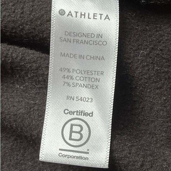 Athleta Double Time Denim Jacket Hooded Vest Combo Womens Sz S Acid Wash/Black - Picture 9 of 9